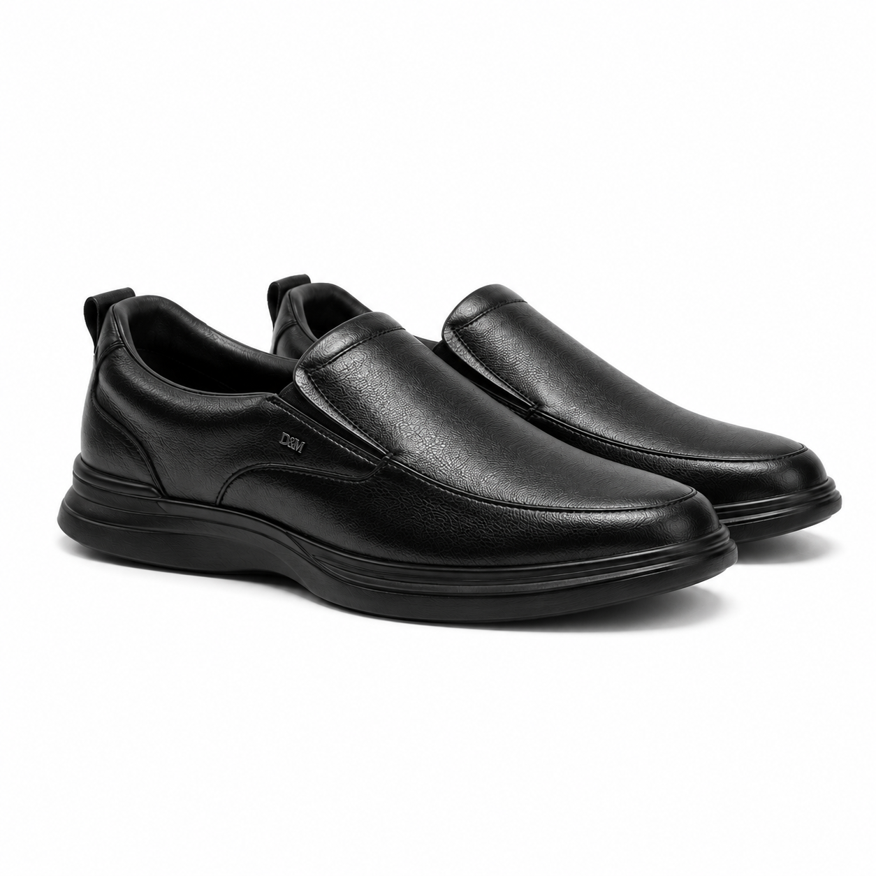 Full Grain Leather - The Ease Glide Slip-in Shoes 515BK